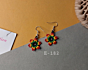 Handmade Glass Beads Flower Dangle Earrings