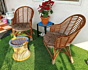 Cane Outdoor Chair with Cushion, 1pc