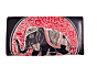 Genuine  Leather Shantiniketan Clutch Bag purse Elephant Design