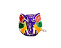 Colorful Leather Small Coin Purse | Elephant Design