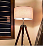 Modern Tripod Wooden LED Floor Lamp | 45x45x150 Inches