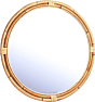Rattan Frame Round Mirror | Large -16" Dia