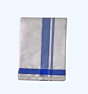 Plain Cream Dhothi with Blue color border 