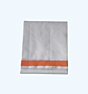 Plain Cream Dhothi with Orange border | Cotton