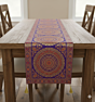Premium Banarasi Brocade Silk Table Runner -Ethnic Mandala Design  16 x 72 inches - 6 Ft Long - Voilet