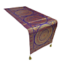 Premium Banarasi Brocade Silk Table Runner -Ethnic Mandala Design  16 x 72 inches - 6 Ft Long - Voilet