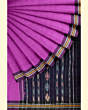 Purple Black Sambalpuri Handwoven Single Ikat Cotton Saree SFCSARAJ105