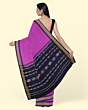 Purple Black Sambalpuri Handwoven Single Ikat Cotton Saree SFCSARAJ105