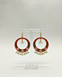 Handcrafted Meenakari Enamel Hoop Earrings I Length 7 cms