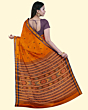 Golden Yellow Sambalpuri Handwoven Single Ikat Cotton Saree SFCSARAJ18