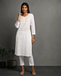 White chikan kurti