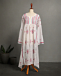 White Kurti with Multicolour Chikan Embroidery