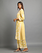 yellow chikan kurti
