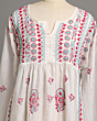White Kurti with Multicolour Chikan Embroidery