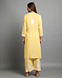 yellow chikan kurti