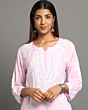 Pink Chikan Kurti