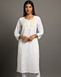 White chikan kurti