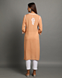 Peach Chikankari Kurti