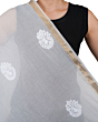 Firgun White Lucknowi Chikankari Dupatta in Soft Kota Cotton - Dyeable Fabric