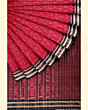 Red Black Sambalpuri Handwoven Single Ikat Cotton Saree SFCSARAJ63