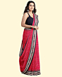 Red Black Sambalpuri Handwoven Single Ikat Cotton Saree SFCSARAJ63