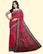 Red Black Sambalpuri Handwoven Single Ikat Cotton Saree SFCSARAJ63