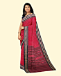 Red Black Sambalpuri Handwoven Single Ikat Cotton Saree SFCSARAJ63