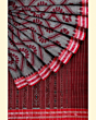 Gray Maroon Sambalpuri Handwoven Single Ikat Cotton Saree SFCSARAJ74