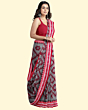 Gray Maroon Sambalpuri Handwoven Single Ikat Cotton Saree SFCSARAJ74