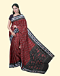 Maroon Black Sambalpuri Handwoven Single Ikat Cotton Saree SFCSARAJ77