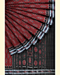 Maroon Black Sambalpuri Handwoven Single Ikat Cotton Saree SFCSARAJ77