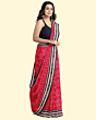 Red Black Sambalpuri Handwoven Single Ikat Cotton Saree SFCSARAJ79