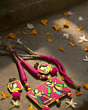 Dandiya hand painted fabric necklace set