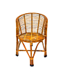 Handcrafted Cane Patio Chair with Cushion