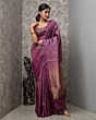 Handwoven Pure Raw Silk Saree | Magenta | KKJ06