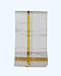 Cream Dhothi with Golden Zari border | 24 Kulikai