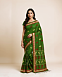 Bengal GI tagged Traditional green cotton Santipuri saree