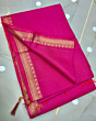 Elegant Kota Mangalgiri Silk Saree with Golden Zari Border & Blouse Piece