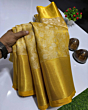 Premium Soft Tissue Silk Saree | Gold Zari Work Design