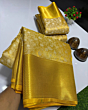 Premium Soft Tissue Silk Saree | Gold Zari Work Design