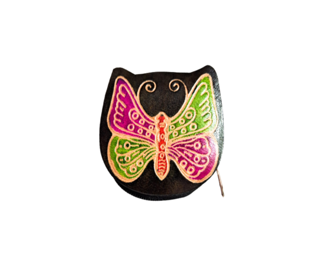  Genuine Leather Small Coin Purse | Butterfly Design