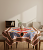 Pink Applique Design Table Cover | Decorative Dining Spread