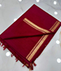 Elegant Kota Mangalgiri Silk Saree with Golden Zari Border & Blouse Piece