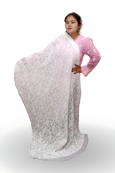 Hand-Embroidered Chikankari Dupatta