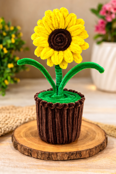 Handmade Sunflower Decorative Pot