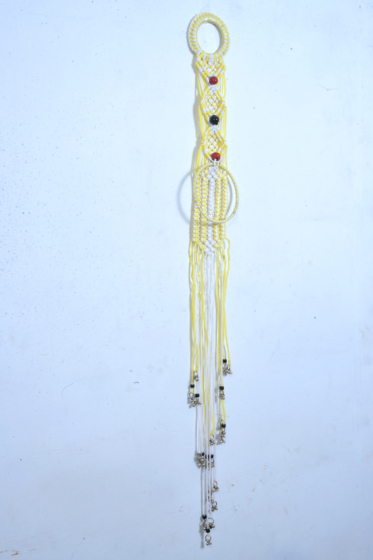 Macrame wall hanging towel holder 