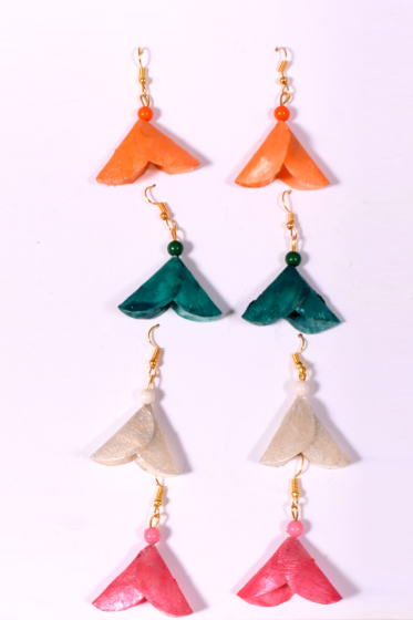 Handmade Fish Scale Hanging Earrings | Set of 4 | Multicolour