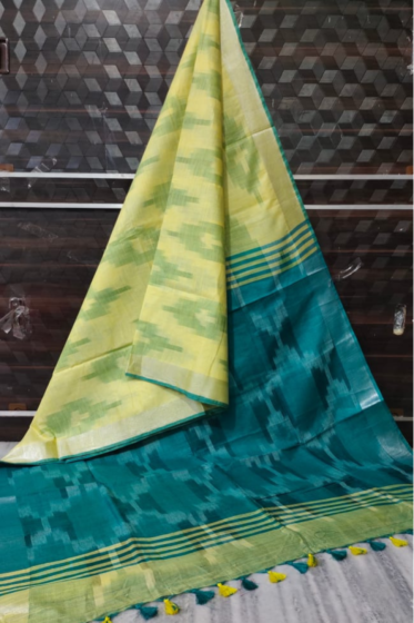 Pure Cotton Ikkat Saree – 6.5m with Blouse Piece