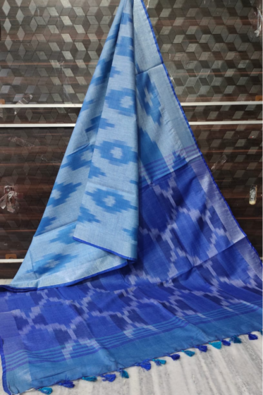 Pure Cotton Ikkat Saree - with Blouse Piece