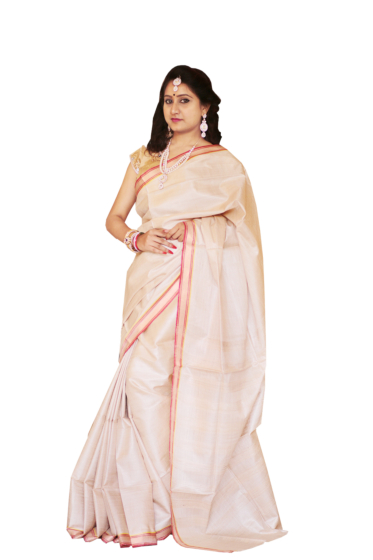 Dobby Tasar Silk Saree